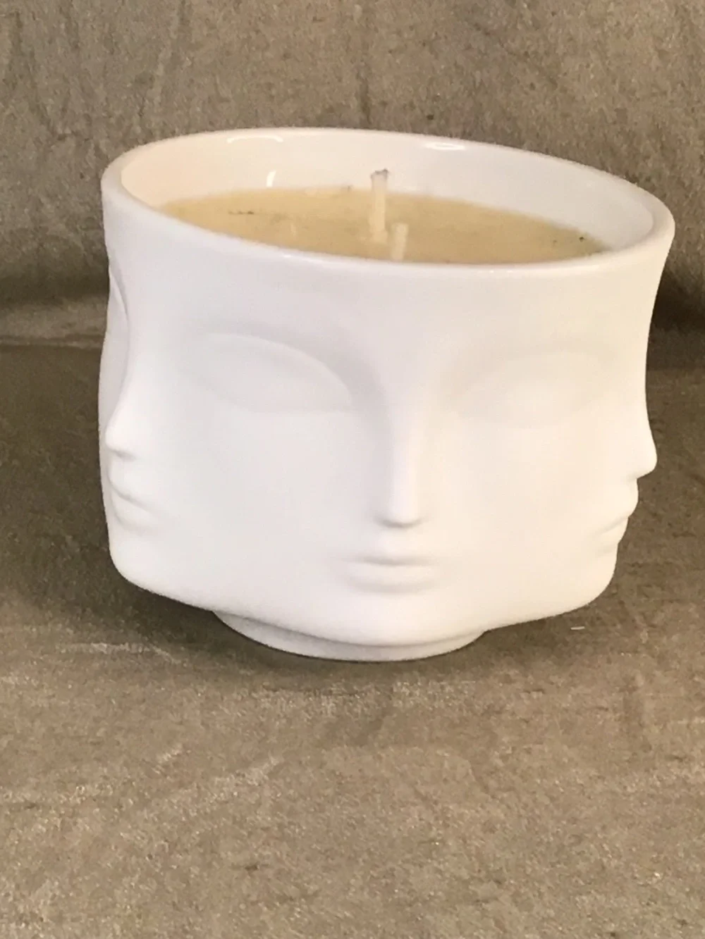 New Jonathan Adler Muse Blanc Candle Matte White Porcelain Container .